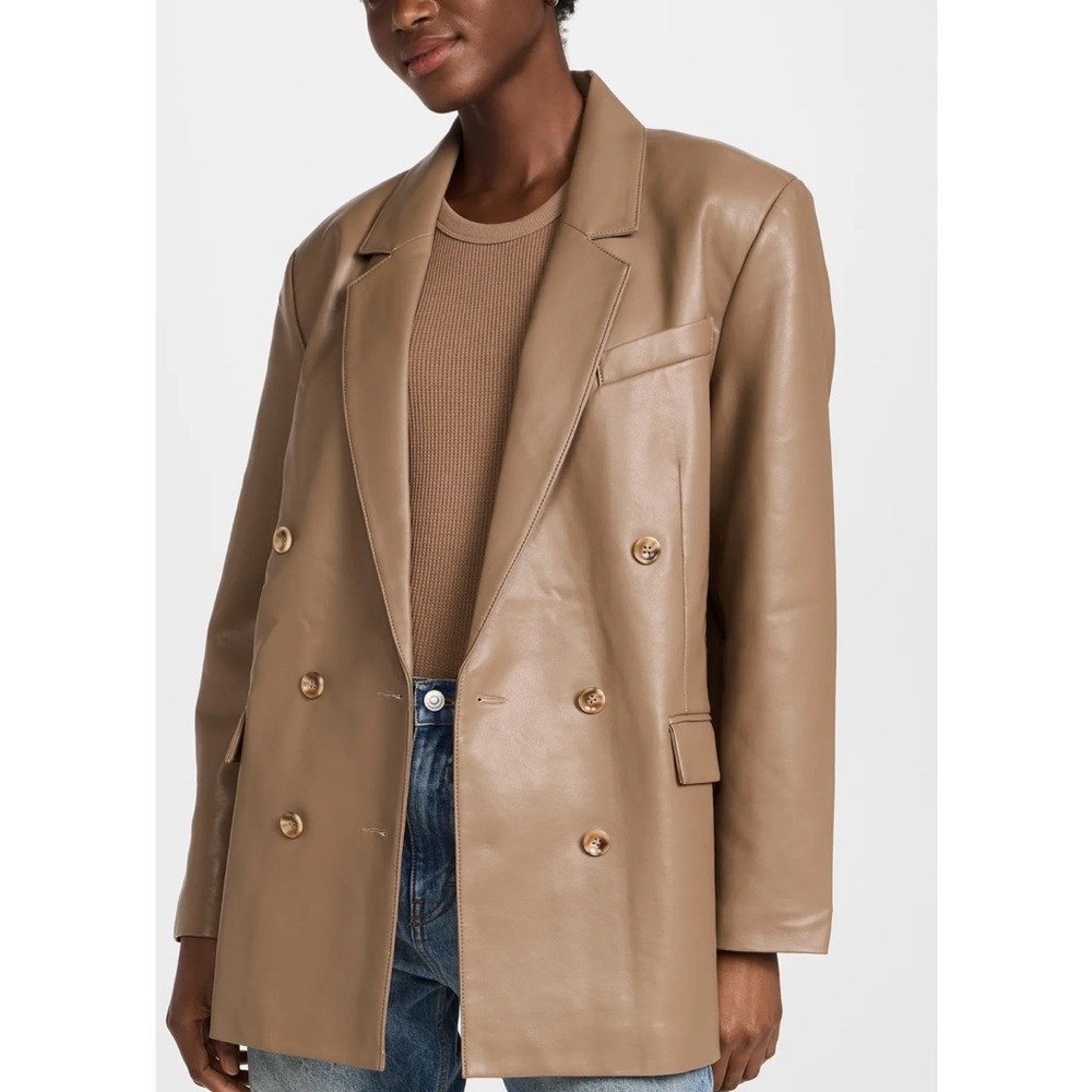 NWOT - Women’s PISTOLA faux-leather blazer